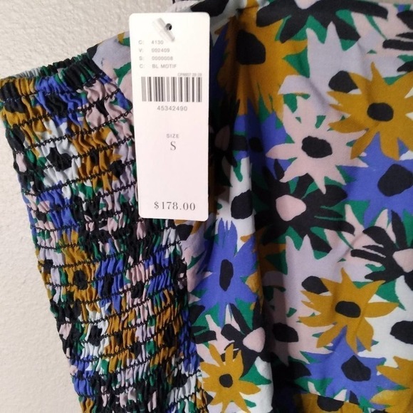 Corey Lynn Calter Danica Midi Dress Floral Blue Gold Small - Picture 9 of 12